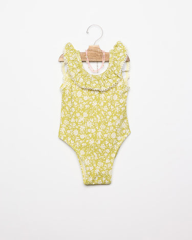 FRILL SWIMSUIT TOILE ALGAE
