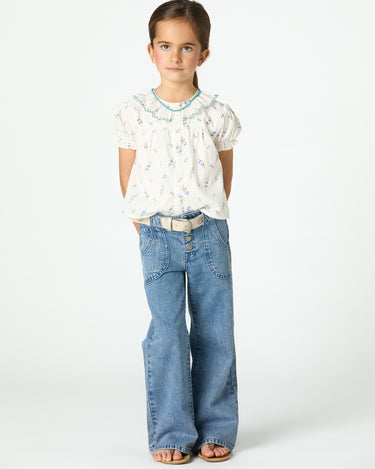 BLUE DENIM POCKET TROUSERS