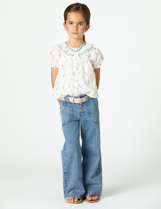BLUE DENIM POCKET TROUSERS