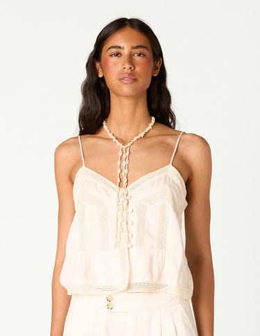 VINTAGE CAPPUCCINO LACE TOP
