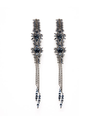 PENDIENTE BEADS ANTRACITA ROMBO