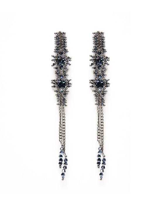 ANTHRACITE RHOMBUS BEAD EARRING