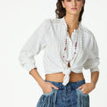 RAW DRAWSTRING LACE SHIRT