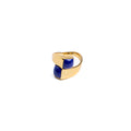 ANILLO GEOMÉTRICO BLUE DORADO