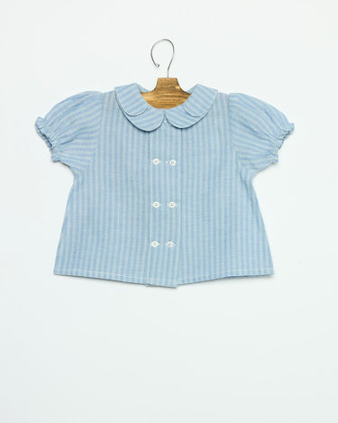 DOUBLE COLLAR SHIRT BLUE STRIPE