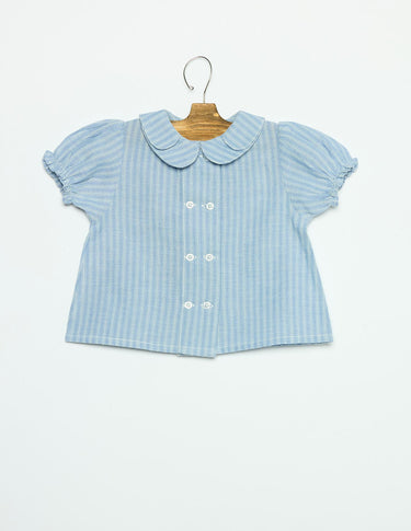DOUBLE COLLAR SHIRT BLUE STRIPE