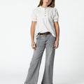 Light gray denim wide-leg jeans