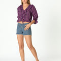 SHORT JEANS STUDDED BLUE YOKE