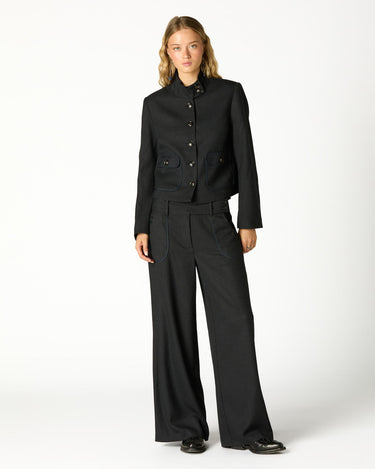PANTALÓN BOLSILLOS PIPING AZUL
