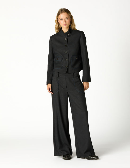 PANTALÓN BOLSILLOS PIPING AZUL