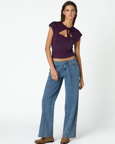 TROUSERS POCKETS STITCHING STRIPES BLUE