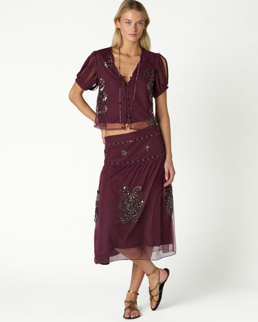 BETTERSWEET EMBROIDERED TULLE SKIRT
