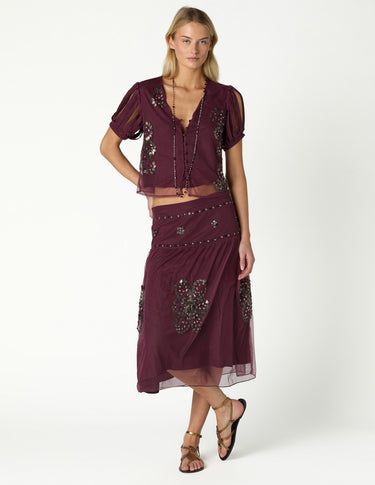 BETTERSWEET EMBROIDERED TULLE SKIRT