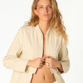 STRIPED LACE BLAZER ECRU