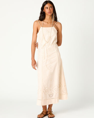 EMBROIDERED LASER-CUT DRESS