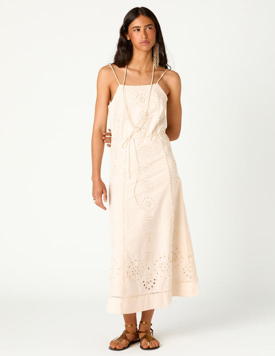 EMBROIDERED LASER-CUT DRESS