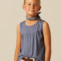 BLUE SLEEVELESS T-SHIRT