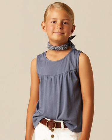 BLUE SLEEVELESS T-SHIRT