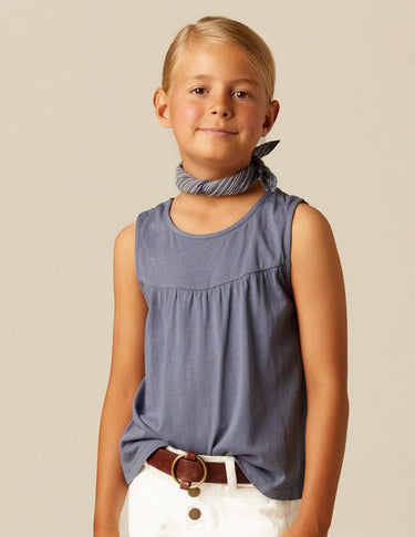BLUE SLEEVELESS T-SHIRT