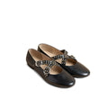 BLACK STUDDED BALLERINA FLAT