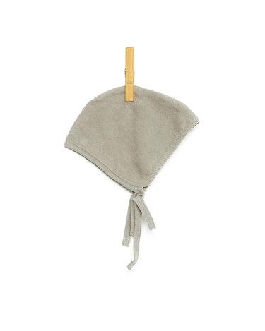 BABY KNITTED BONNET IRON GREY