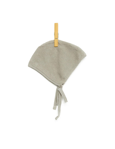 BABY KNITTED BONNET IRON GREY