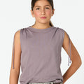 OVERCAST RUFFLED SHOULDER T-SHIRT