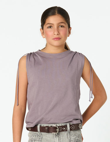 OVERCAST RUFFLED SHOULDER T-SHIRT