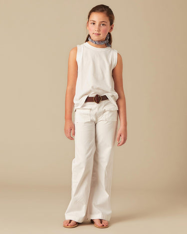 Pantalón tapeta bolsillos blanco