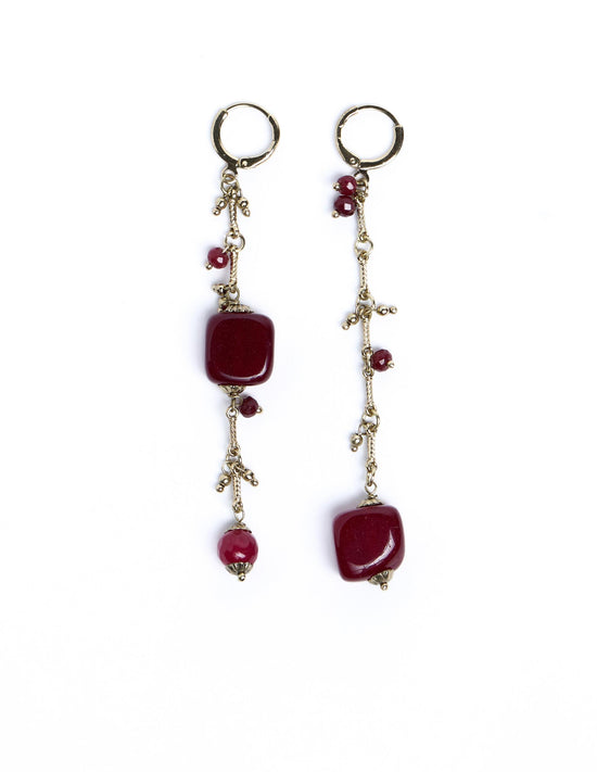 PENDIENTES PIEDRA GARNET