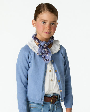 KNITTED JACKET WITH BUTTONS ANILINE BLUE