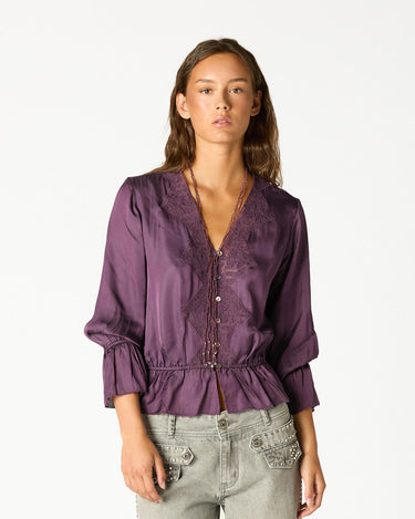 CAMISA LACE PLUM