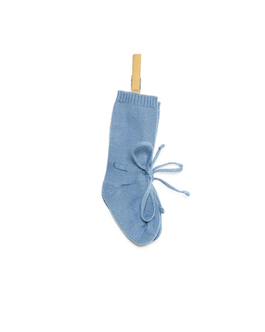BABY BOOTIES KNITTED ANILINE BLUE