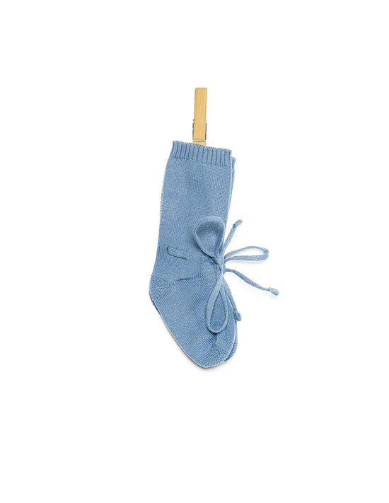 BABY BOOTIES KNITTED ANILINE BLUE