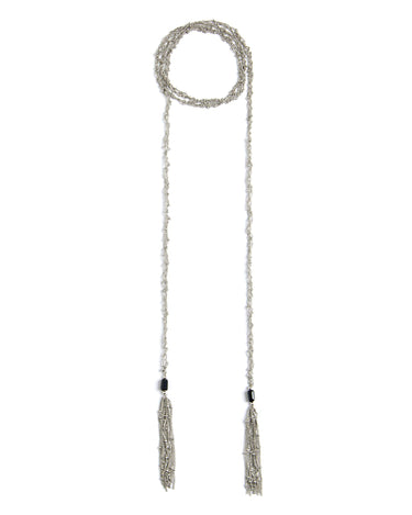 LONG SILVER STONE CHAIN