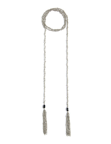 LONG SILVER STONE CHAIN