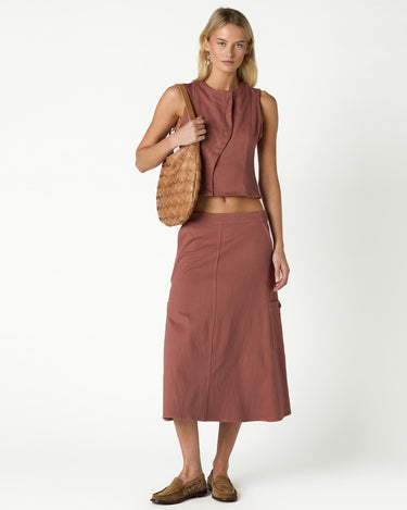 TERRACOTTA CARGO POCKET SKIRT