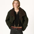 GREEN PLAID BOMBER JACKET