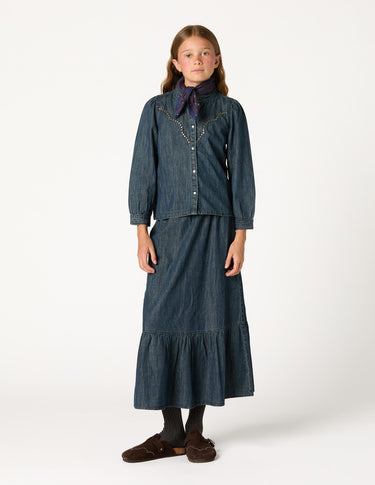 FALDA DENIM VOLANTE