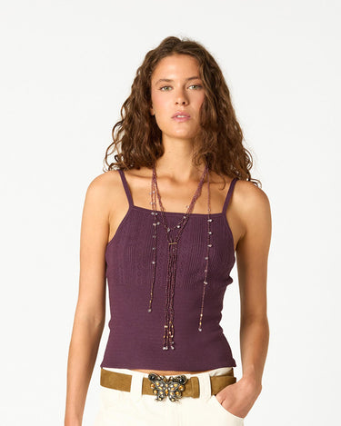 TOP POINTELLE PLUM
