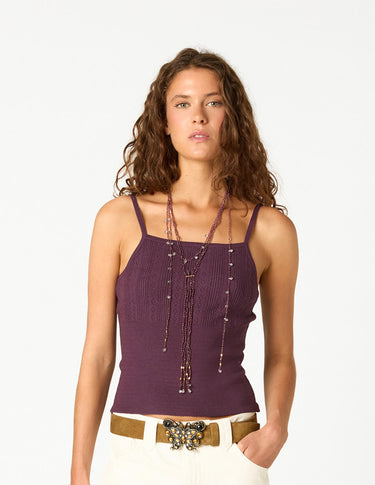 TOP POINTELLE PLUM