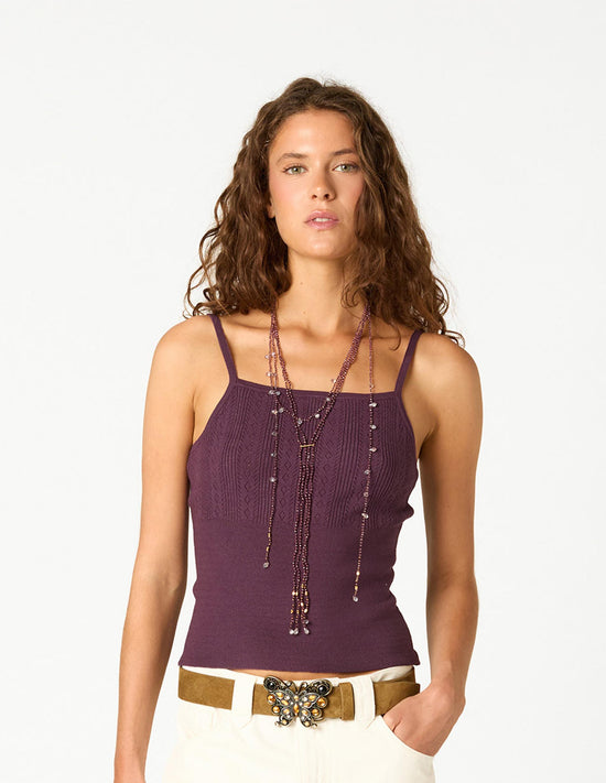 TOP POINTELLE PLUM