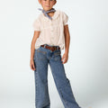 BLUE TROUSERS WITH POCKET DETAIL