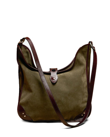 KHAKI SUEDE SHOPPING BAG
