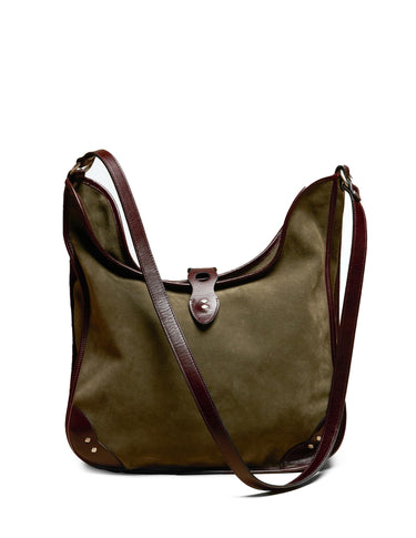 KHAKI SUEDE SHOPPING BAG