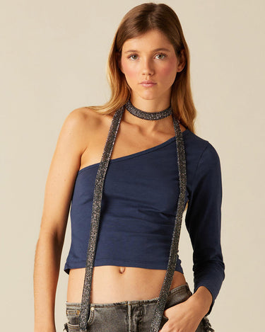BLUE ASYMMETRIC T-SHIRT