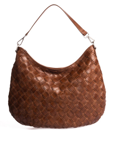 LARGE BRAIDED BROWN BAG