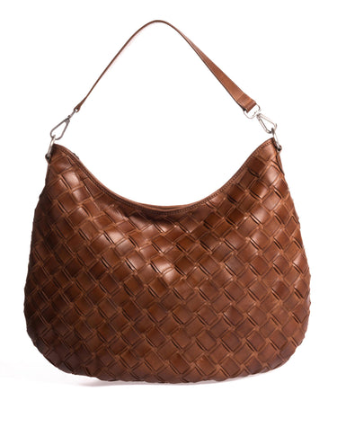 LARGE BRAIDED BROWN BAG