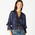 CAMISA ABULLONADA LACE MIDNIGHT BLUE