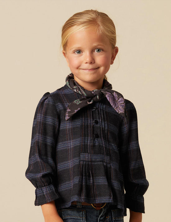 GATHERED PLAID SHIRT